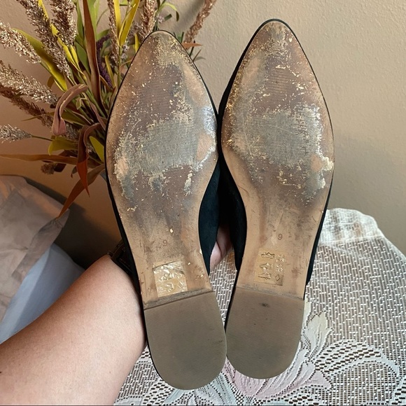 Madewell Remi Black Suede Leather Flats Mules Size 9 - Picture 9 of 12